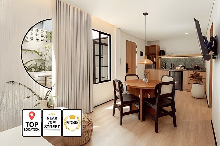 Luxury boho apartment - A/C - Kitchen- Fast Wi-Fi