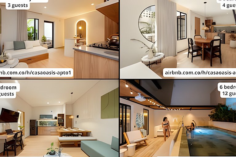 Luxury boho apartment - A/C - Kitchen- Fast Wi-Fi