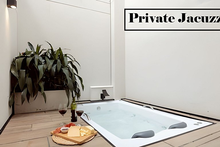 Private Jacuzzi Stylish Apto AC- Kitchen- Wi-Fi