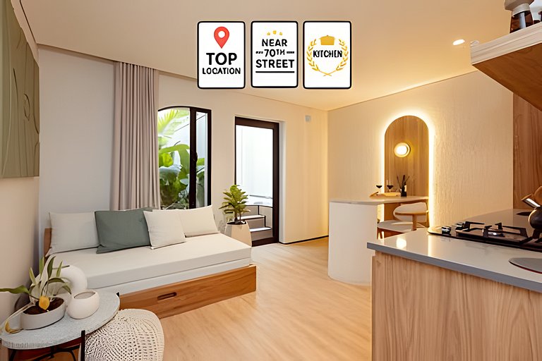 Private Jacuzzi Stylish Apto AC- Kitchen- Wi-Fi