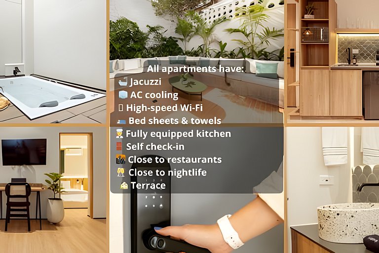 Private Jacuzzi Stylish Apto AC- Kitchen- Wi-Fi