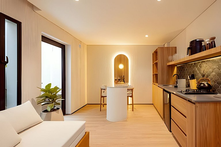 Private Jacuzzi Stylish Apto AC- Kitchen- Wi-Fi