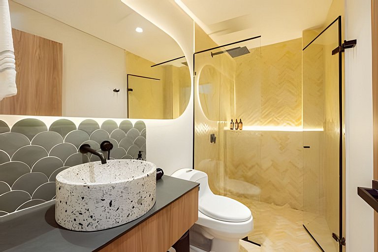 Private Jacuzzi Stylish Apto AC- Kitchen- Wi-Fi